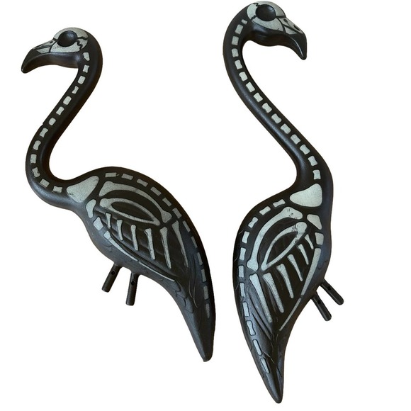 Vintage Skeleton Flamingos Pink Inc Sk93c Halloween Skel-a-mingo 2007 - Picture 2 of 7